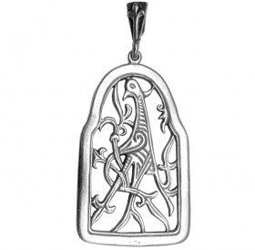 Slotted pendant "Bird with intertwined tail"
