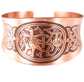 Concave bracelet "Peaceful bird with intertwined tail"