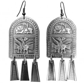Noisy earrings "Vladimir geese-swans"