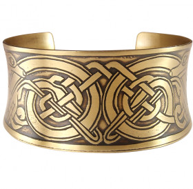 Wide concave bracelet "Celtic dogs"