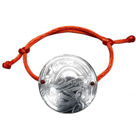 Bracelet-lace "Celtic intertwined dogs". Embossing