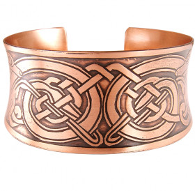 Wide concave bracelet "Celtic dogs"