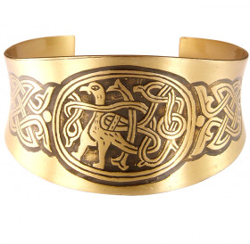 Concave bracelet "Peaceful bird with intertwined tail"