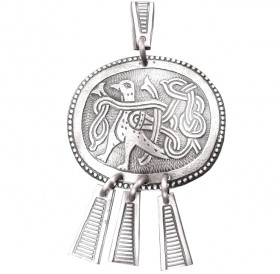 Pendant noisy "Bird with intertwined tail"