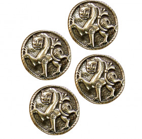 Set of buttons "Novgorod lion". 4 things.