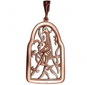 Slotted pendant "Bird with intertwined tail"