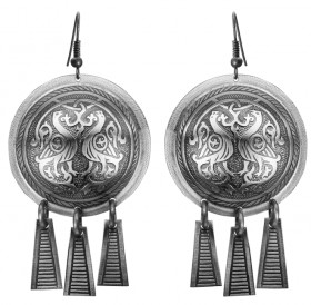 Noisy earrings "Suzdal pigeons"