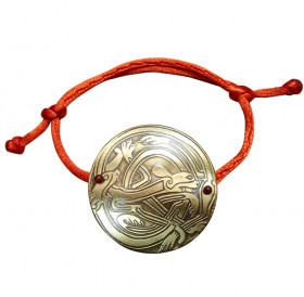 Bracelet-lace "Celtic intertwined dogs". Embossing
