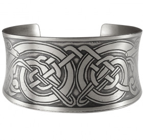 Wide concave bracelet "Celtic dogs"