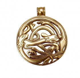 Slotted pendant "Interlaced dogs"