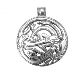 Slotted pendant "Interlaced dogs"