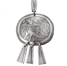 Pendant noisy "Bird with intertwined tail"