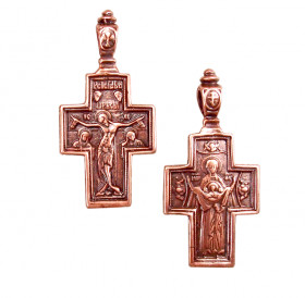 Double-sided copper cross. 38x19mm