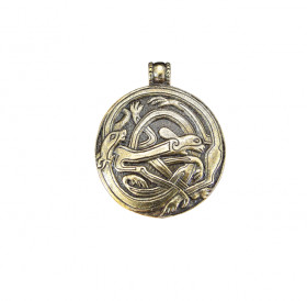 Cast pendant "Intertwined dogs"