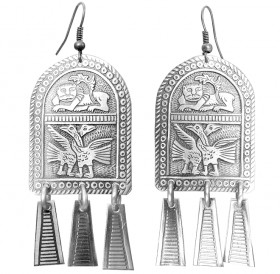 Noisy earrings "Vladimir geese-swans"