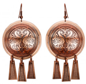 Noisy earrings "Suzdal pigeons"
