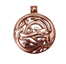 Slotted pendant "Interlaced dogs"