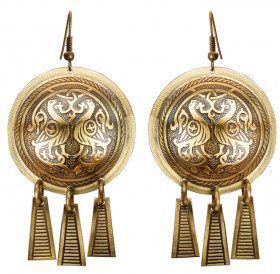 Noisy earrings "Suzdal pigeons"