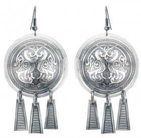 Noisy earrings "Suzdal pigeons"