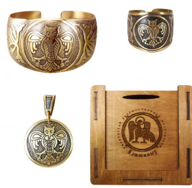 Jewelry set "Owl" in a gift box.