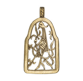 Slotted pendant "Bird with intertwined tail"