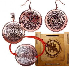 Jewelry set "Suzdal hawks" in a gift box.
