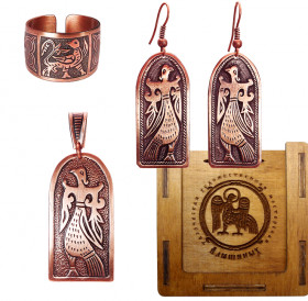 Jewelry set "Virgo Bird" in a gift box.