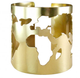 Bracelet slotted "Map of the world". Width 60 mm