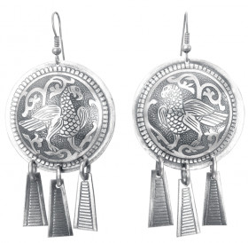 Noisy earrings "Suzdal bird"