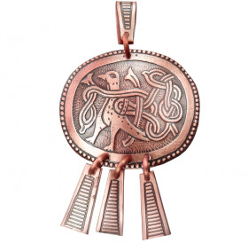 Pendant noisy "Bird with intertwined tail"