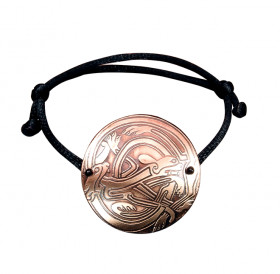 Bracelet-lace "Celtic intertwined dogs". Embossing