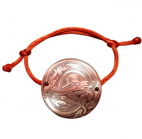 Bracelet-lace "Celtic intertwined dogs". Embossing