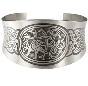 Concave bracelet "Peaceful bird with intertwined tail"
