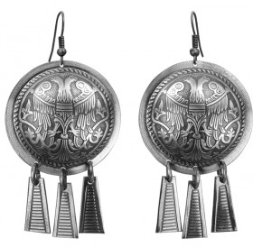 Noisy earrings "Two-headed birds"
