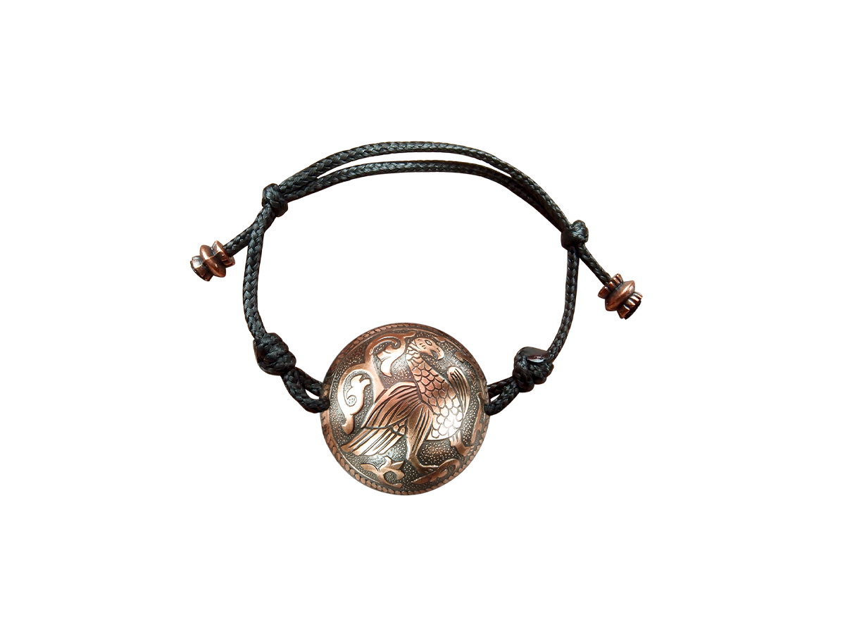 Spherical bracelet-cord "Suzdal bird"
