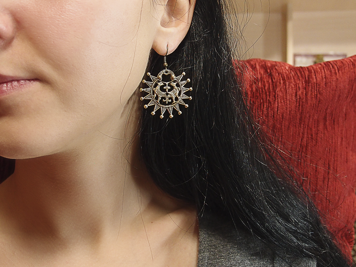 Earrings slotted "Terekhovskie birds"
