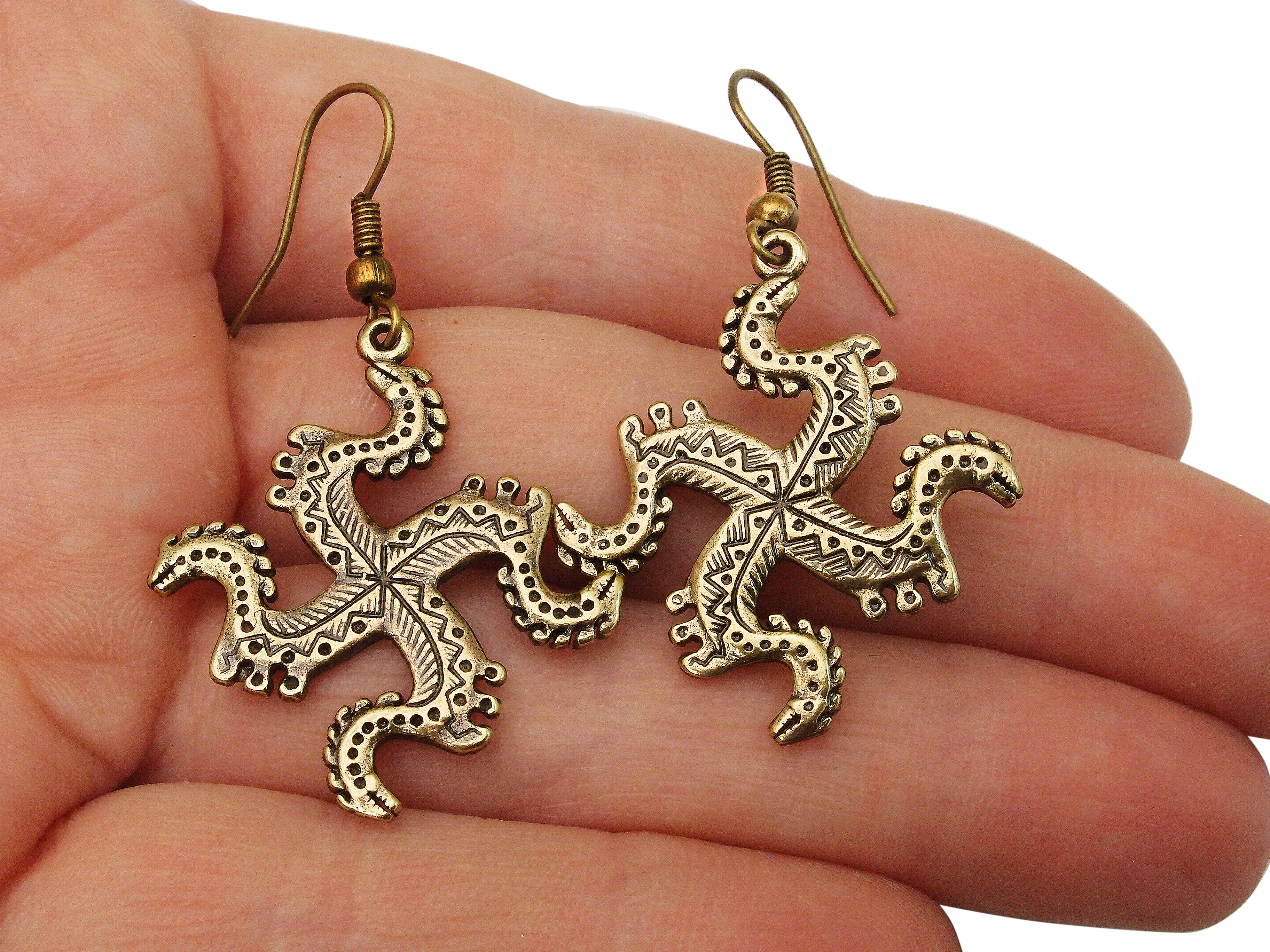 Earrings slotted "Solntsevorot"