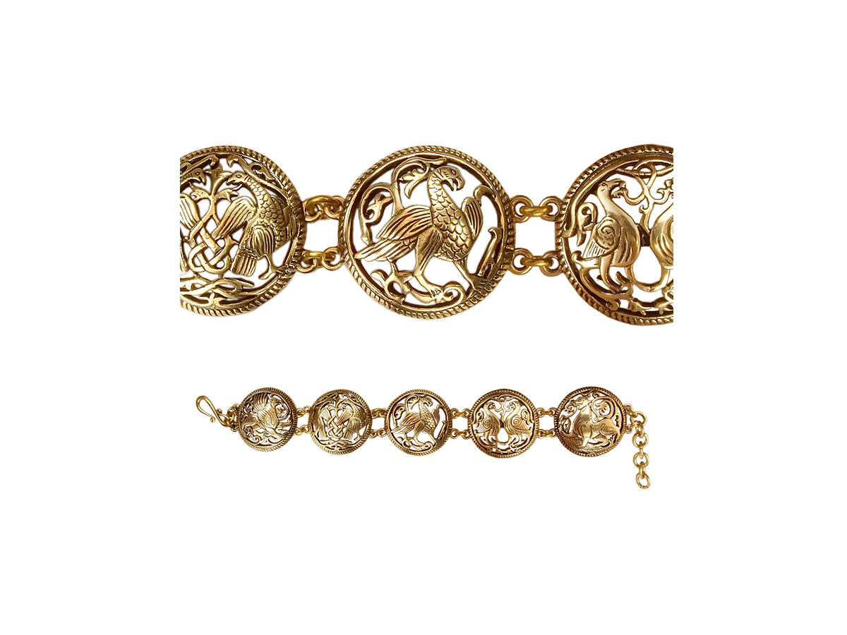 Slotted bracelet "Suzdal animals and birds"
