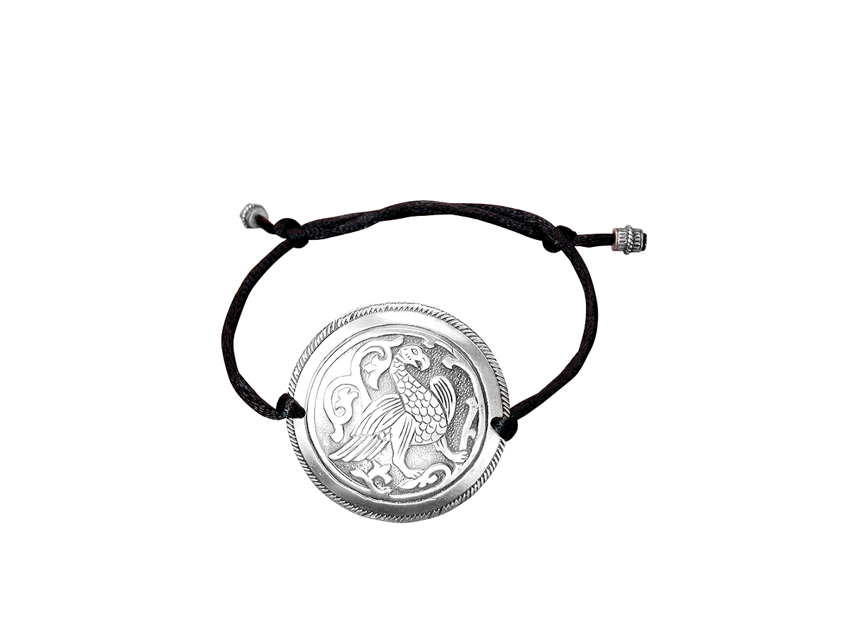 Bracelet-lace "Suzdal bird". Embossing