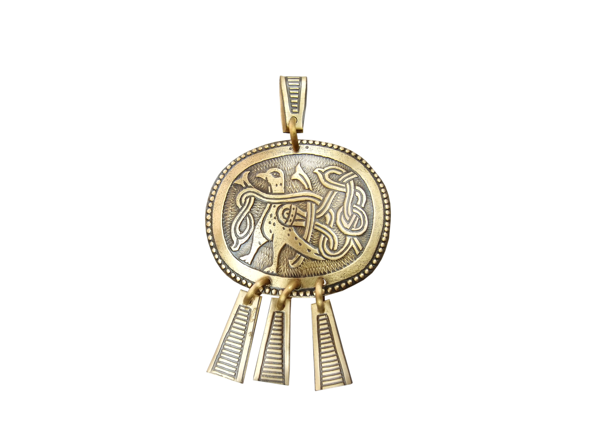 Pendant noisy "Bird with intertwined tail"