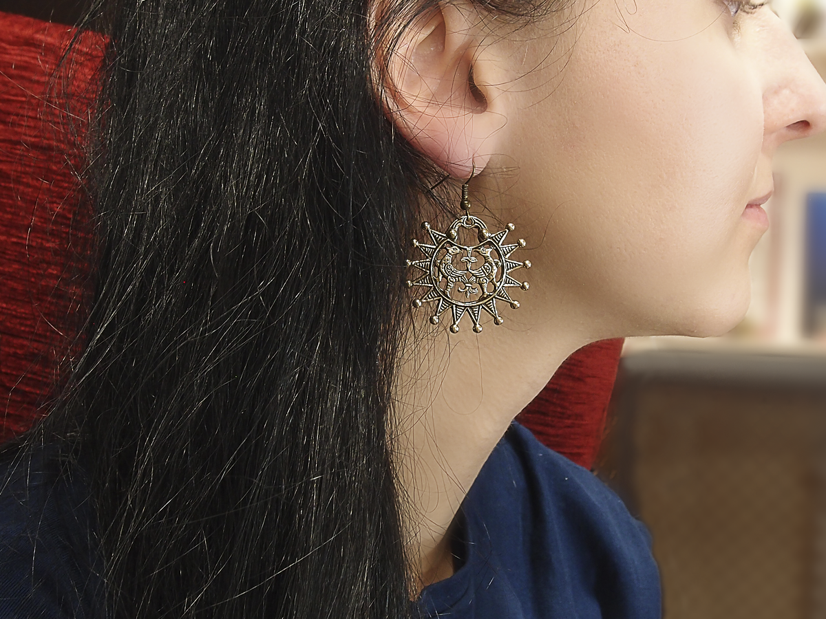 Earrings slotted "Terekhovskie birds"