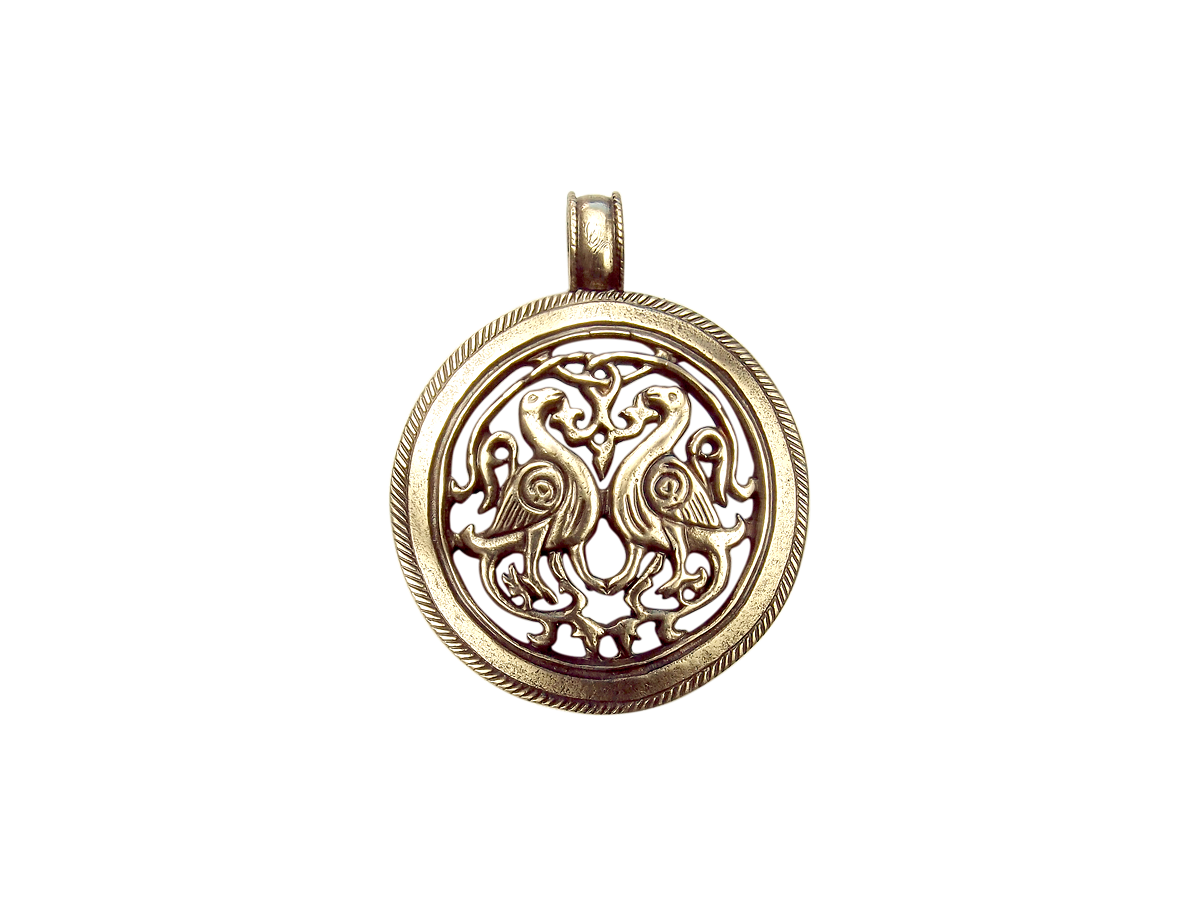 Slotted pendant "Suzdal pigeons"