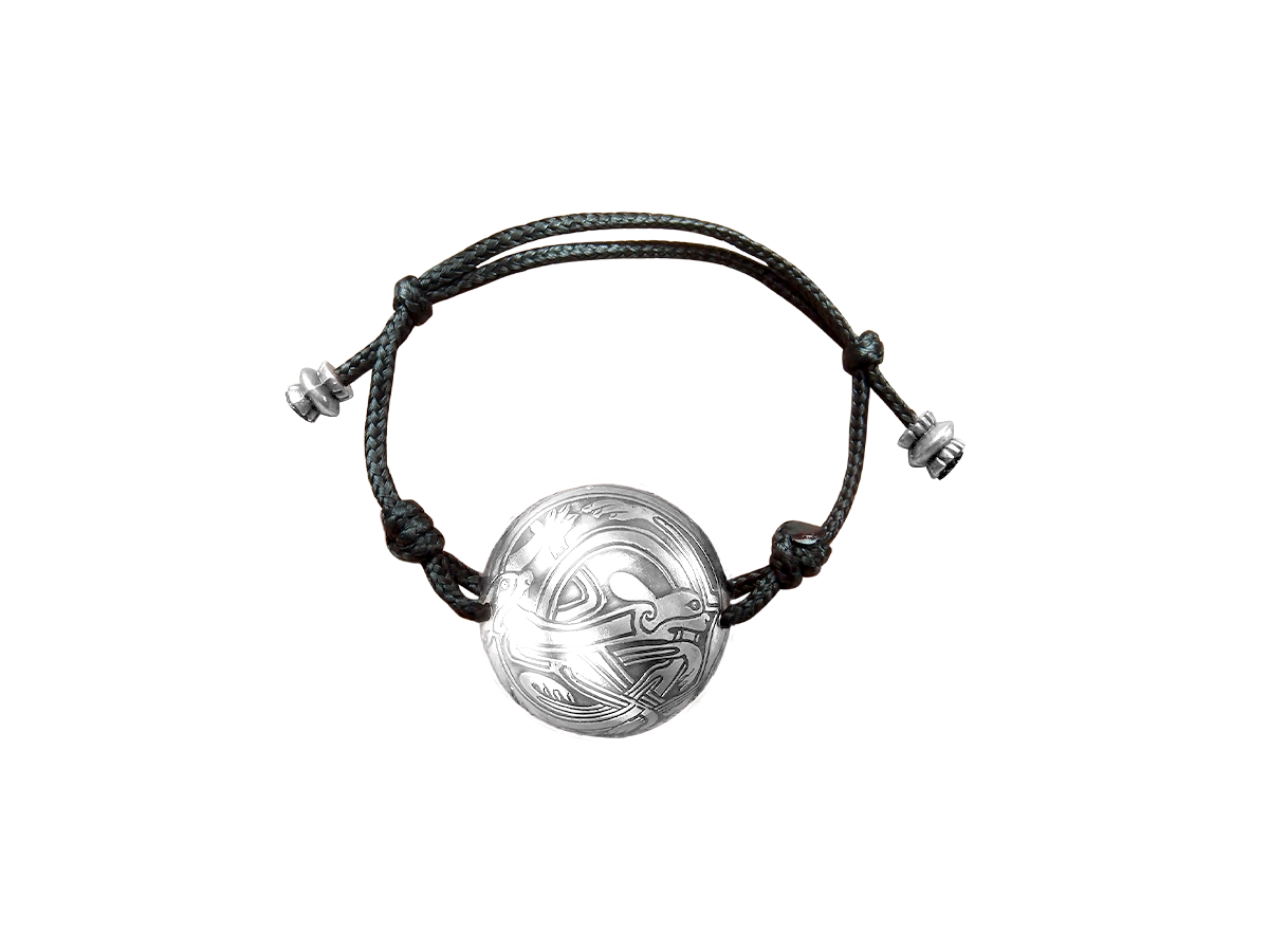 Spherical bracelet-lace "Celtic intertwined dogs"