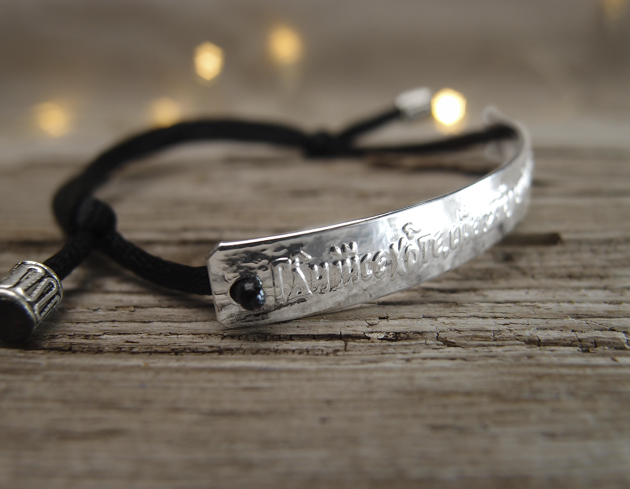 Bracelet-lace "Prayer to Jesus". Dark