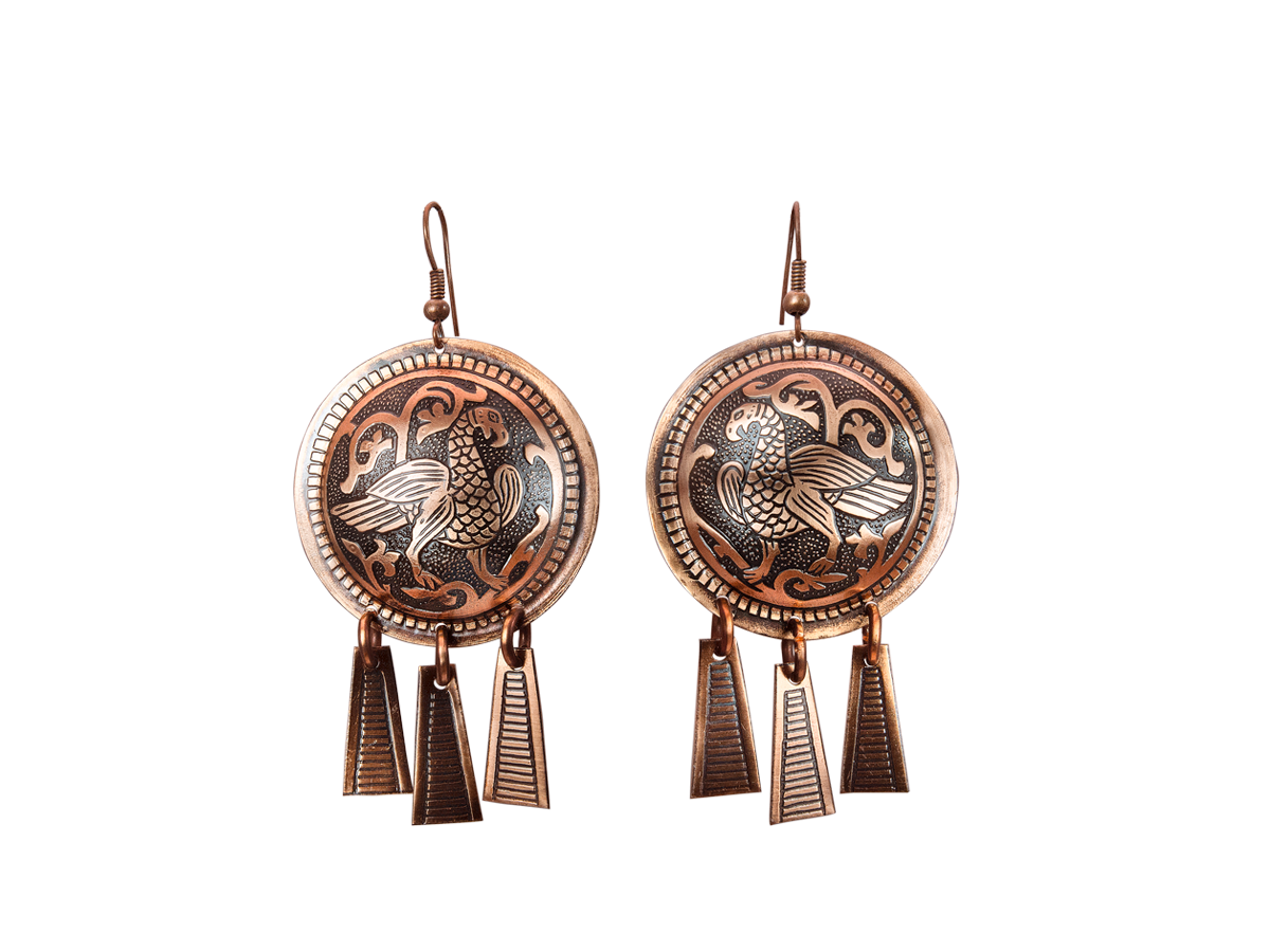 Noisy earrings "Suzdal bird"