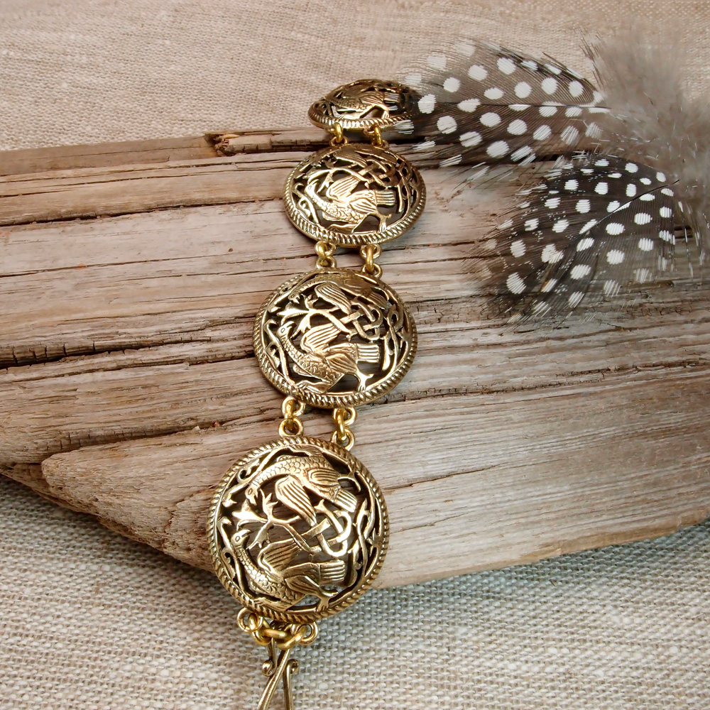 Slotted bracelet "Suzdal hawks"