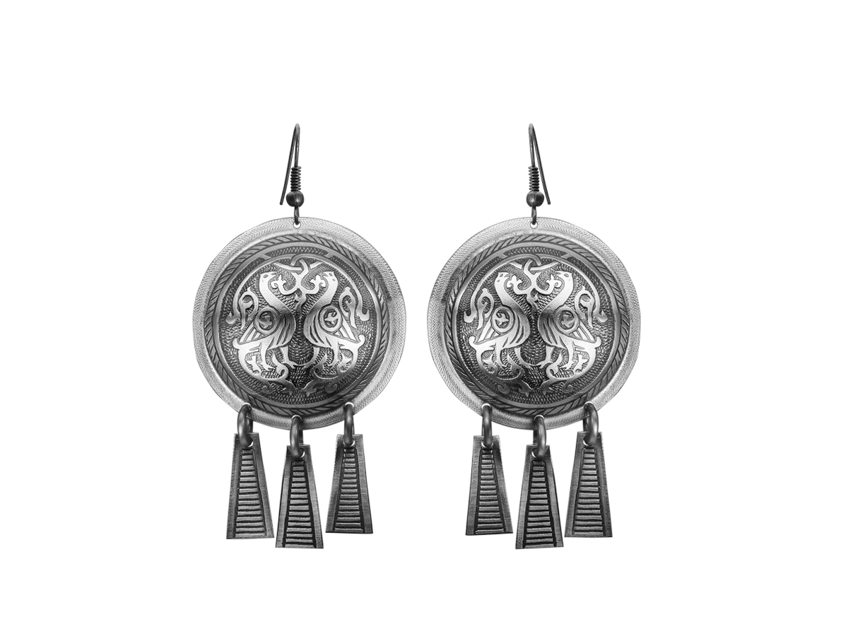 Noisy earrings "Suzdal pigeons"