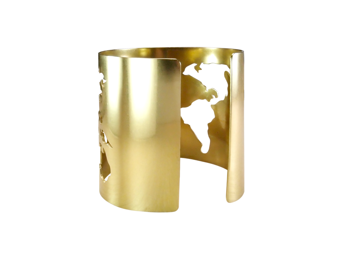 Bracelet slotted "Map of the world". Width 60 mm