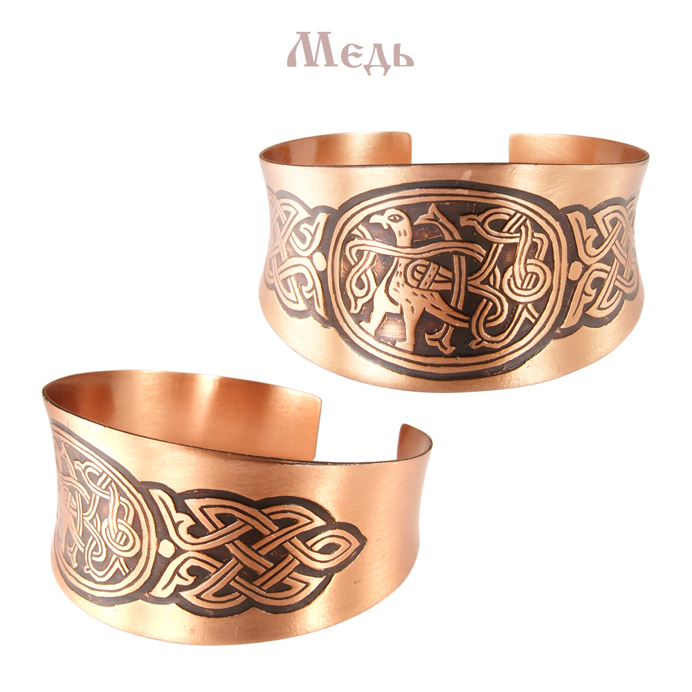 Concave bracelet "Peaceful bird with intertwined tail"