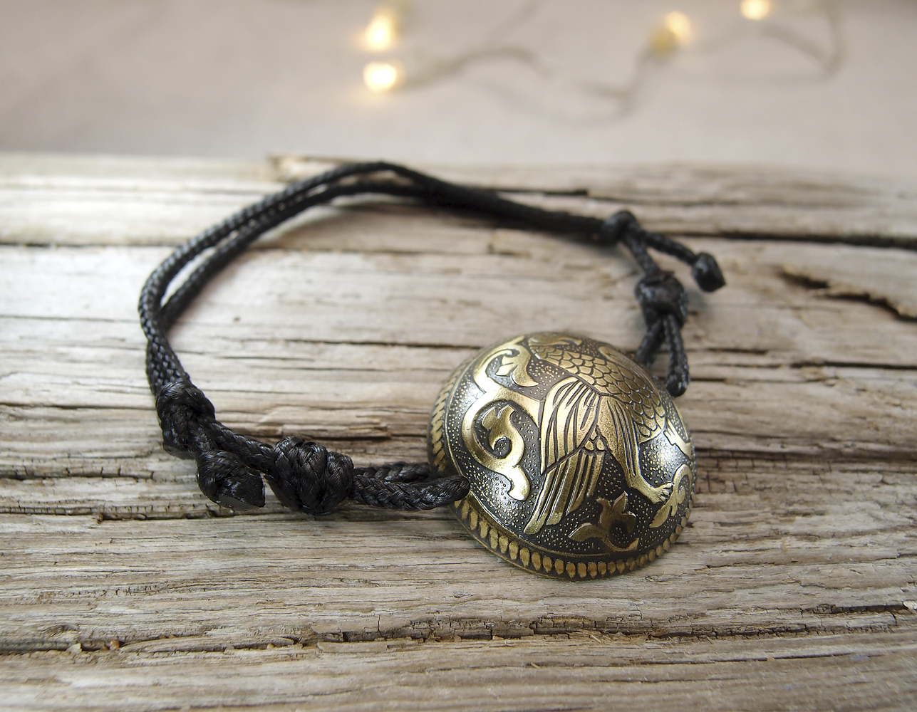Spherical bracelet-cord "Suzdal bird"